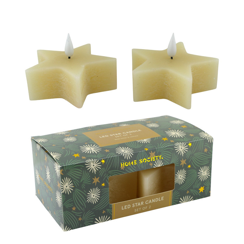 Led kaars in goud-set van 2