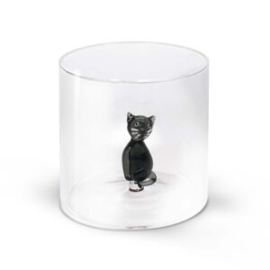 Borosilicaatglas met gekleurd glazen onderwerp erin, Kat 250ml