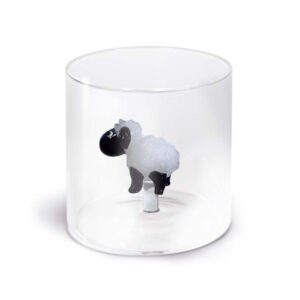 Borosilicaatglas met gekleurd glazen onderwerp erin, Schaap 250ml