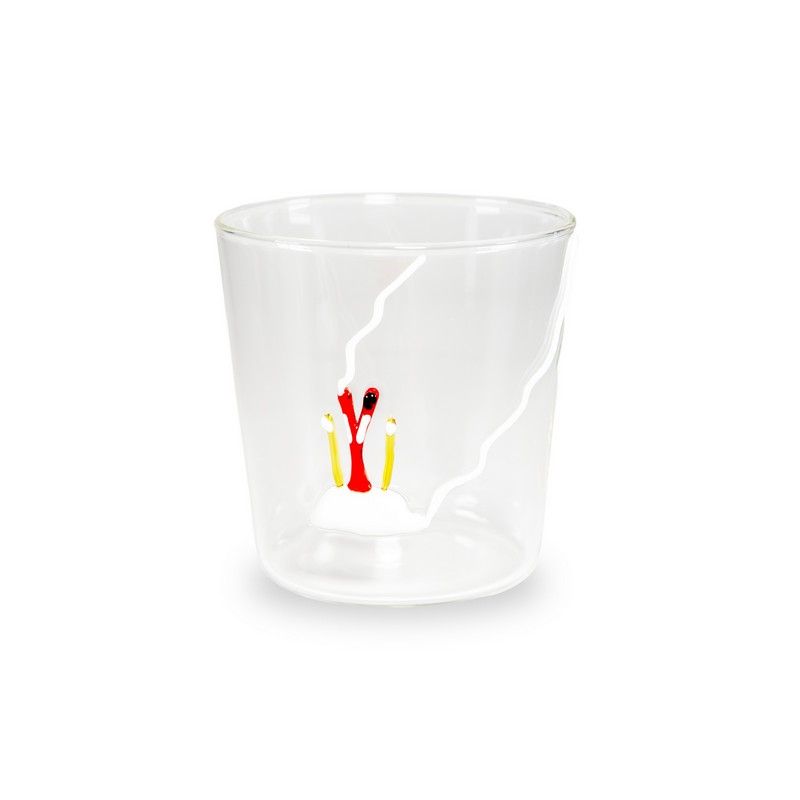 Borosilicaatglas met gekleurd glazen onderwerp erin, Ski 250ml (