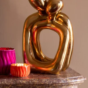 267498-koppel knuffel in polyresin goud