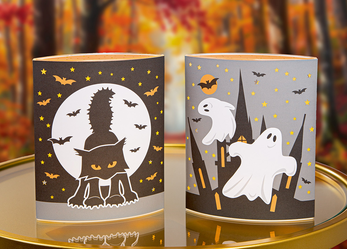 Decoratieve verlichting (led) Ellips „Halloween“ - Katmotief, spookmotief, stermotief - Afbeelding 2