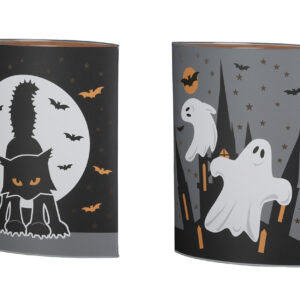 Decoratieve verlichting (led) Ellips „Halloween“ - Katmotief, spookmotief, stermotief